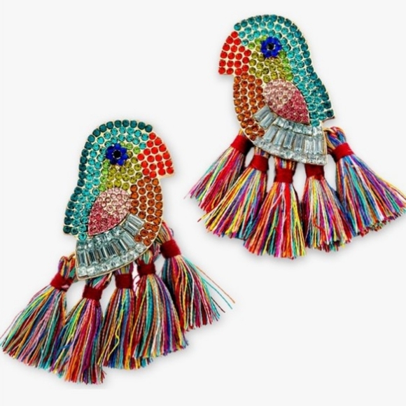 Lane Bryant Jewelry - LANE BRYANT RHINESTONE TASSEL PARROT EARRINGS